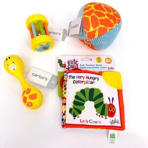 NWT Baby Bundle Carter's Toys Eric Carle Hungry Caterpillar‎ Soft Book Lot